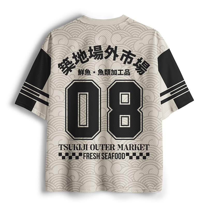 Tokyo-Lion Japan Tsukiji Market Fish Mesh Jersey