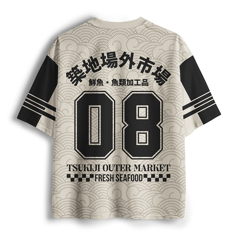 Tokyo-Lion Japan Tsukiji Market Fish Mesh Jersey