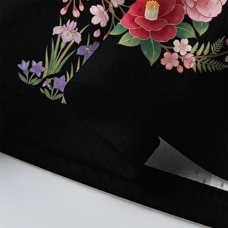 Tokyo-lion Spring Floral Cat Mesh Jersey
