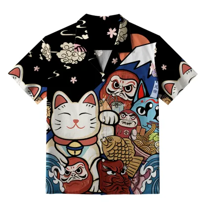 Tokyo-Lion Traditional Japanese Elements Aloha Hawaiian Shirt