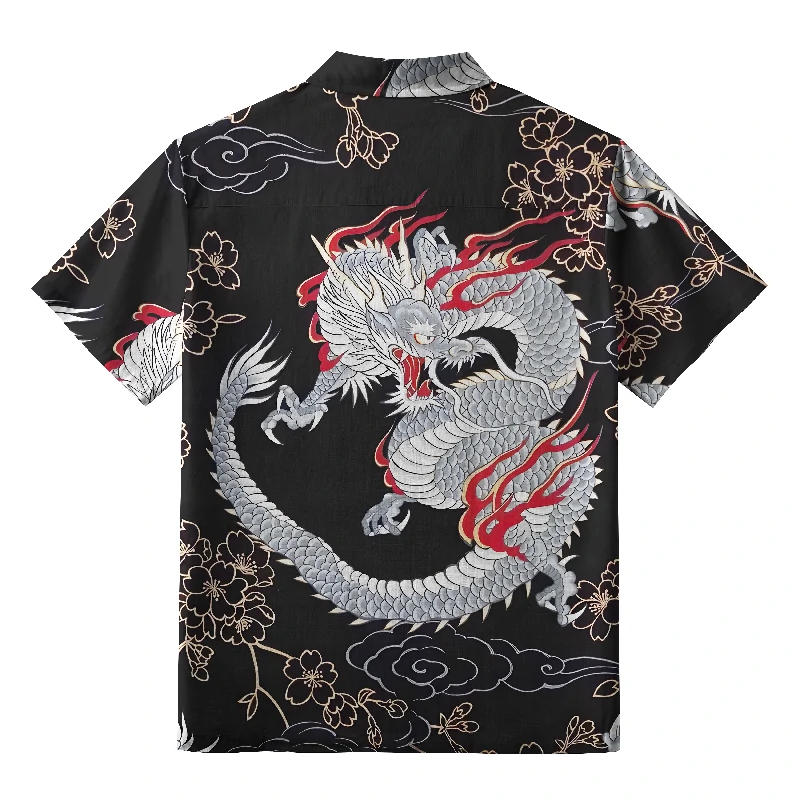 Tokyo-Lion Sakura And Dragon Hawaiian Shirt