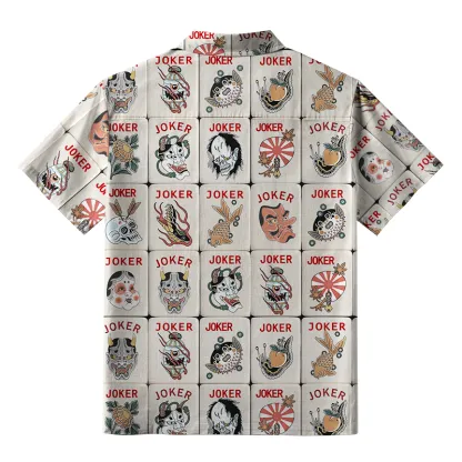 Tokyo-Lion Japanese Joker Mahjong Tiles Aloha Hawaiian Shirt