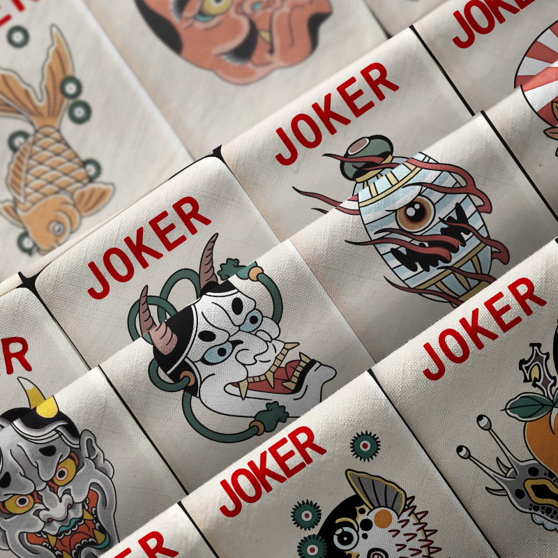 Tokyo-Lion Japanese Joker Mahjong Tiles Aloha Hawaiian Shirt