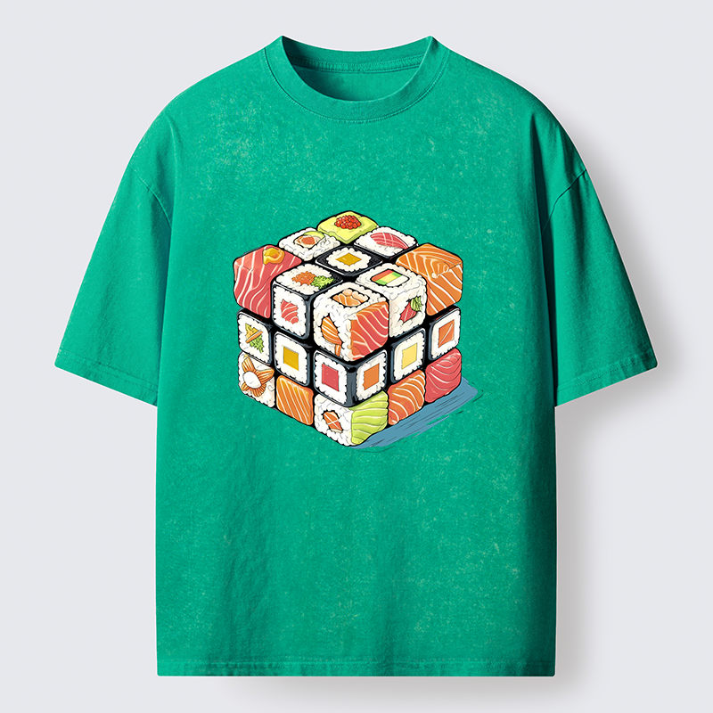 Tokyo-Lion Sushi Rubik's Cube Washed T-Shirt