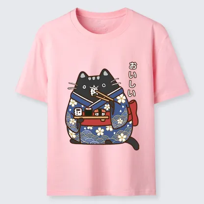 Tokyo-Lion Geisha Cat Sushi Classic T-Shirt