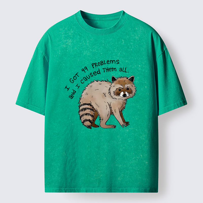 Tokyo-Lion Raccoon Funny Meme Japan Washed T-Shirt