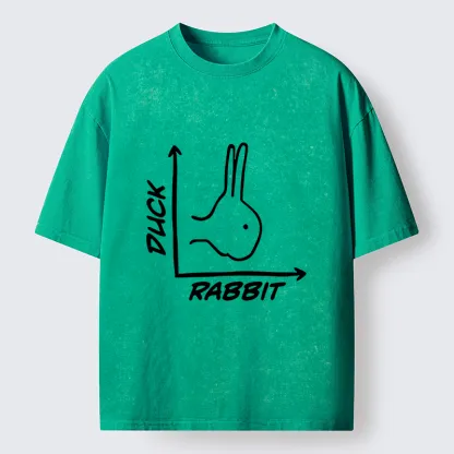 Tokyo-Lion Rabbit Or Duck Funny Washed T-Shirt-Tokyo-Lion