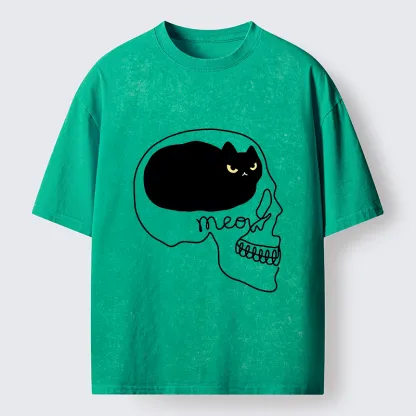 Tokyo-Lion All I Can Think About Is Cat Washed T-Shirt