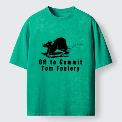 Tokyo-Lion Mischievous Rat Washed T-Shirt