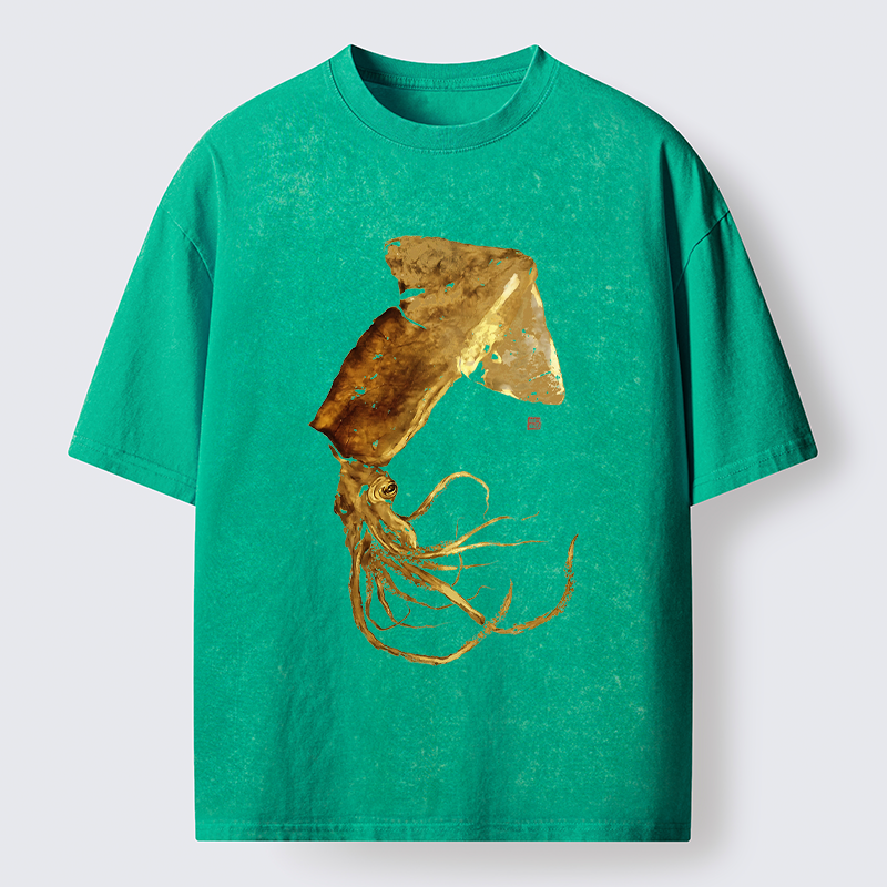 Tokyo-Lion Golden Squid Washed T-Shirt
