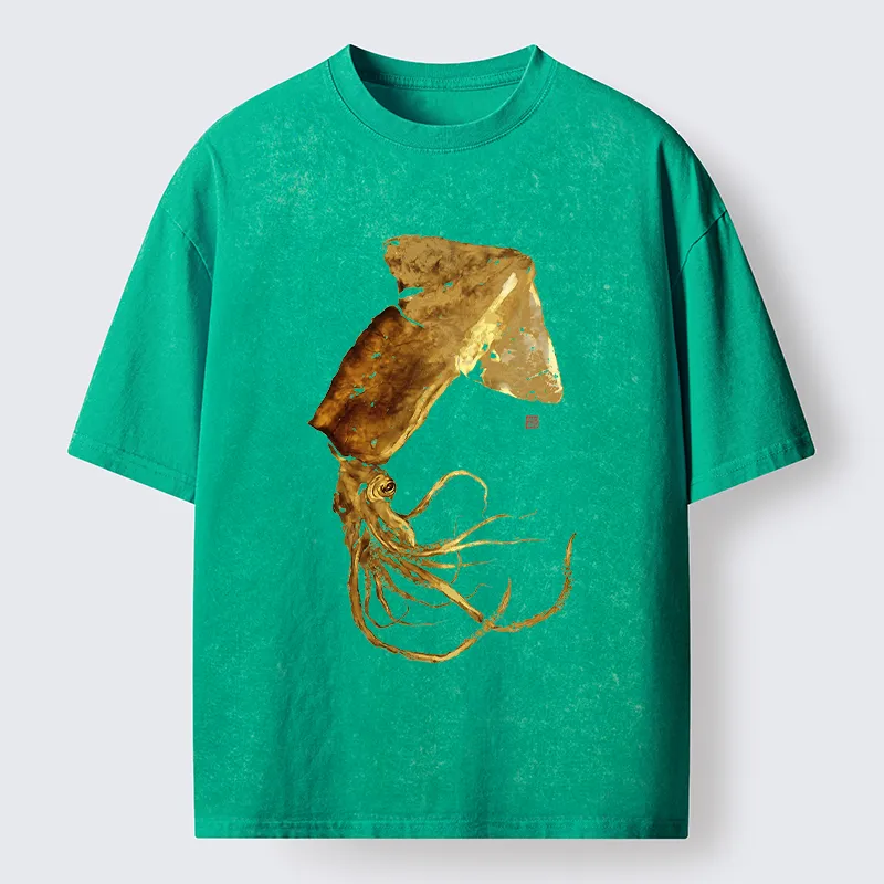 Tokyo-Lion Golden Squid Washed T-Shirt