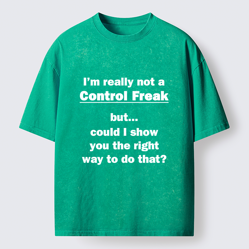 Tokyo-Lion Control Freak Meme Washed T-Shirt