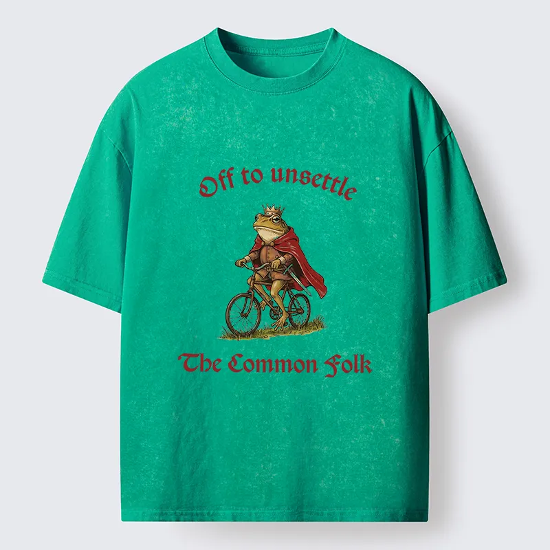 Tokyo-Lion Frog King Funny Washed T-Shirt