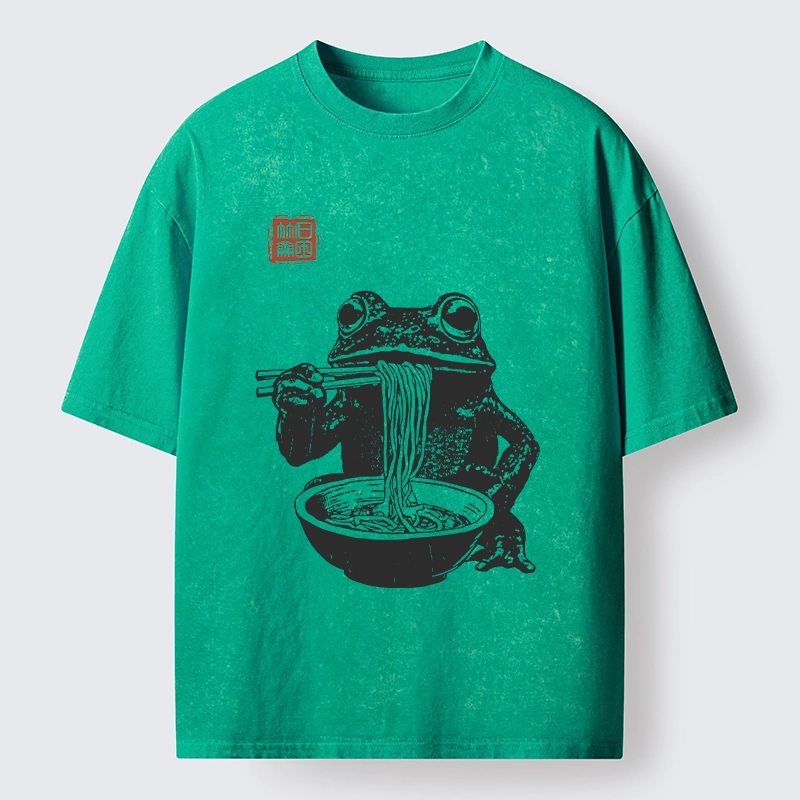 Tokyo-Lion Noodle Time for Froggy Washed T-Shirt-Tokyo-Lion