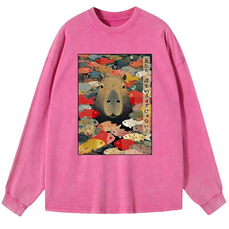 Tokyo-Lion Am I Too Lovable? Washed Long Sleeve T-Shirt