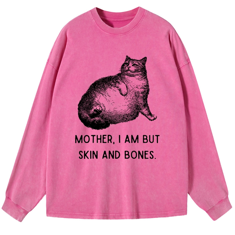 Tokyo-Lion Skin & Bones Cat Washed Long Sleeve T-Shirt-Tokyo-Lion