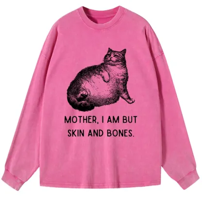 Tokyo-Lion Skin & Bones Cat Washed Long Sleeve T-Shirt-Tokyo-Lion