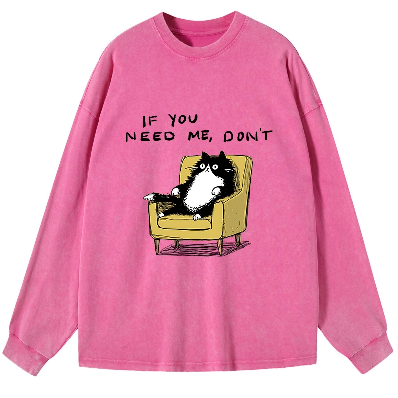 Tokyo-Lion Unavailable Cat Washed Long Sleeve T-Shirt