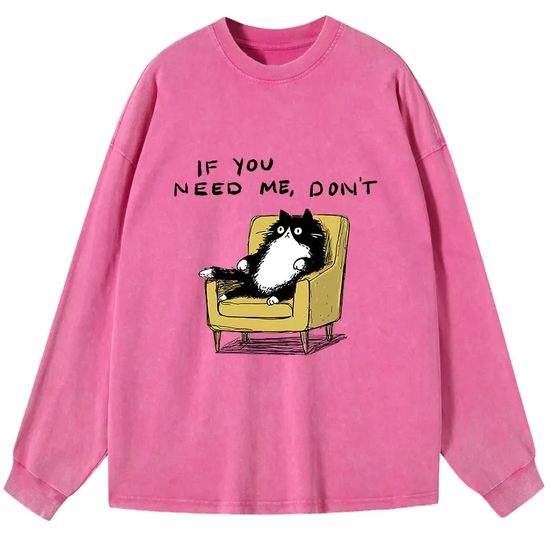 Tokyo-Lion Unavailable Cat Washed Long Sleeve T-Shirt