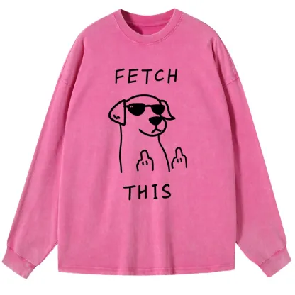 Tokyo-Lion Rebellious Dog Washed Long Sleeve T-Shirt