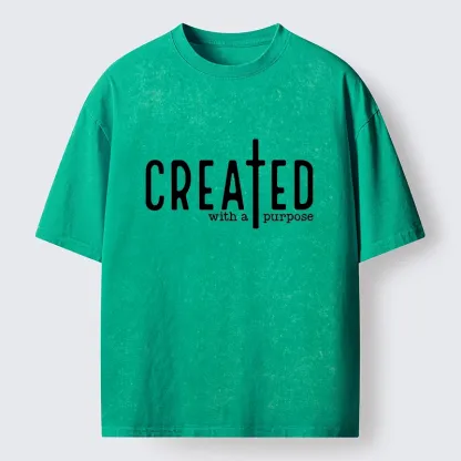Tokyo-Lion Created To Have A Meaning Washed T-Shirt-Tokyo-Lion