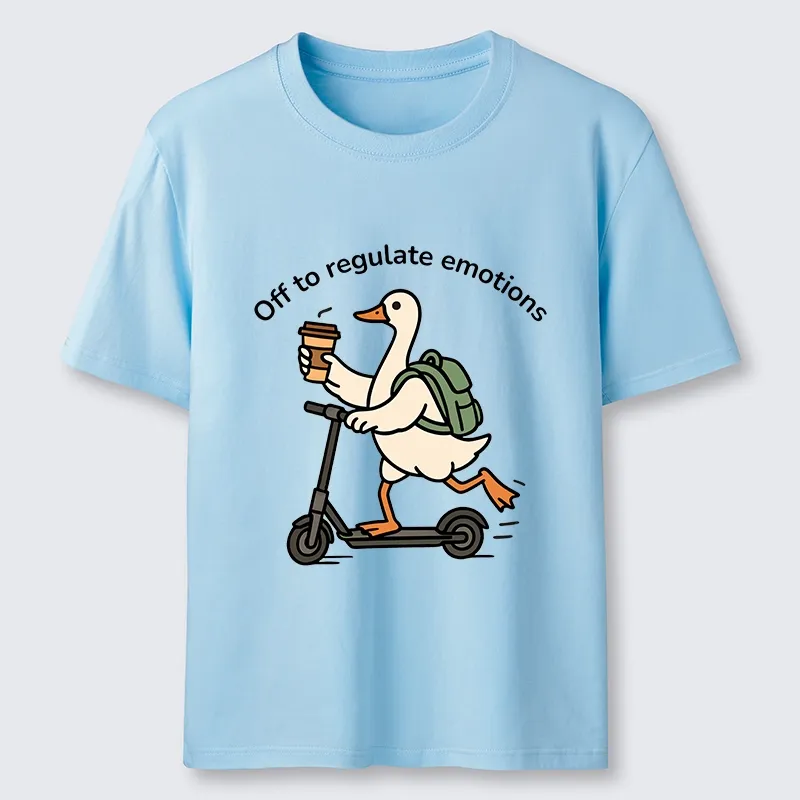 Tokyo-Lion Scooter-Riding Duck’s Self-Care Classic T-Shirt