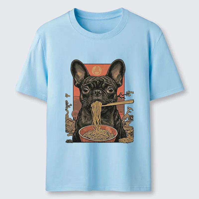 Tokyo-Lion Vintage Style Dog And Ramen Art Classic T-Shirt