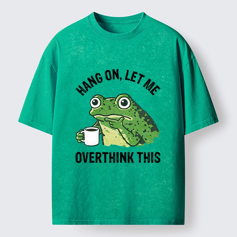 Tokyo-lion Overthinking Frog With Coffee Washed T-Shirt-Tokyo-Lion
