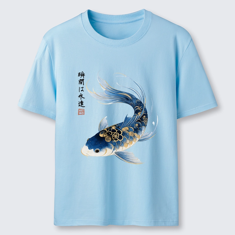 Tokyo-Lion Elegant Koi Fish Watercolor Art Classic T-Shirt-Tokyo-Lion