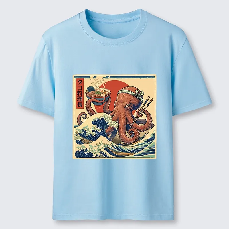Tokyo-Lion Ukiyo-E Octopus Ramen Master Classic T-Shirt-Tokyo-Lion