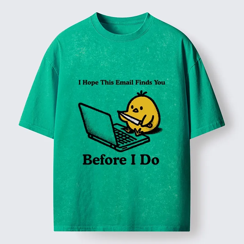 Tokyo-Lion Chicken Knife Email Meme Washed T-Shirt-Tokyo-Lion