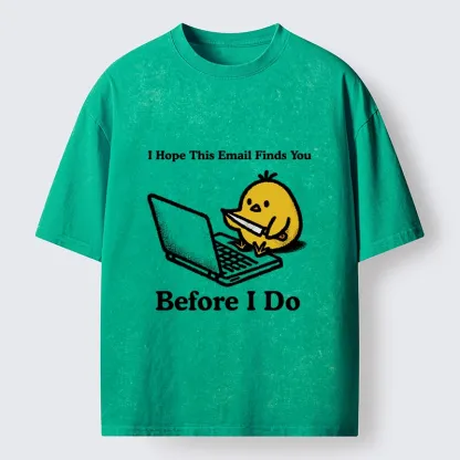 Tokyo-Lion Chicken Knife Email Meme Washed T-Shirt-Tokyo-Lion