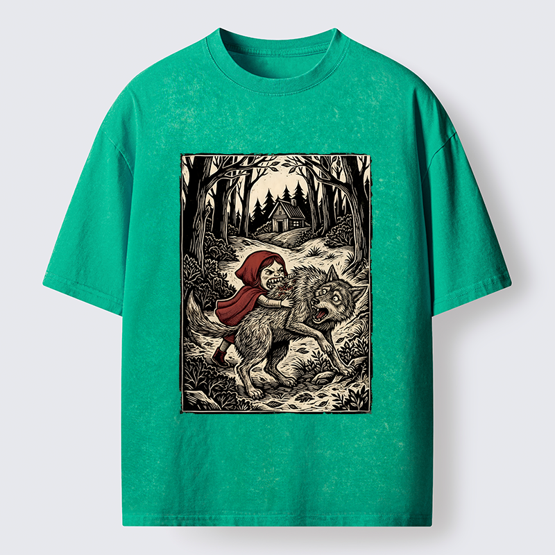 Tokyo-Lion Humor Of Inverted Stories Washed T-Shirt-Tokyo-Lion