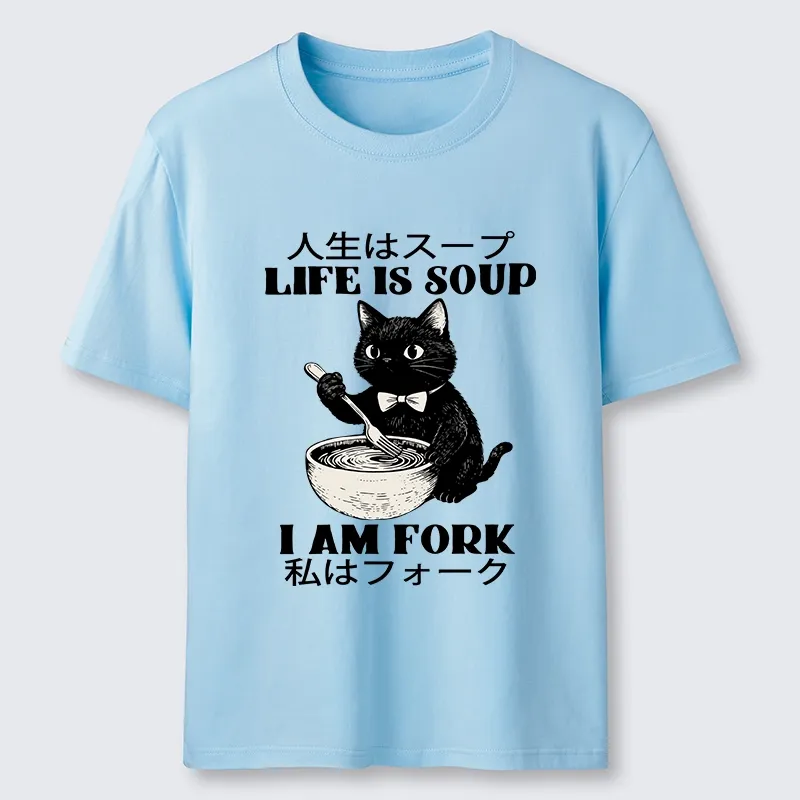 Tokyo-Lion Life Is Soup Cat Humor Meme Classic T-Shirt