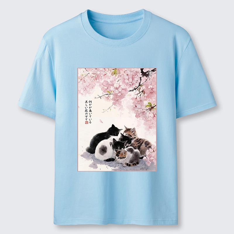 Tokyo-Lion Cute Cats Sakura Garden Classic T-Shirt