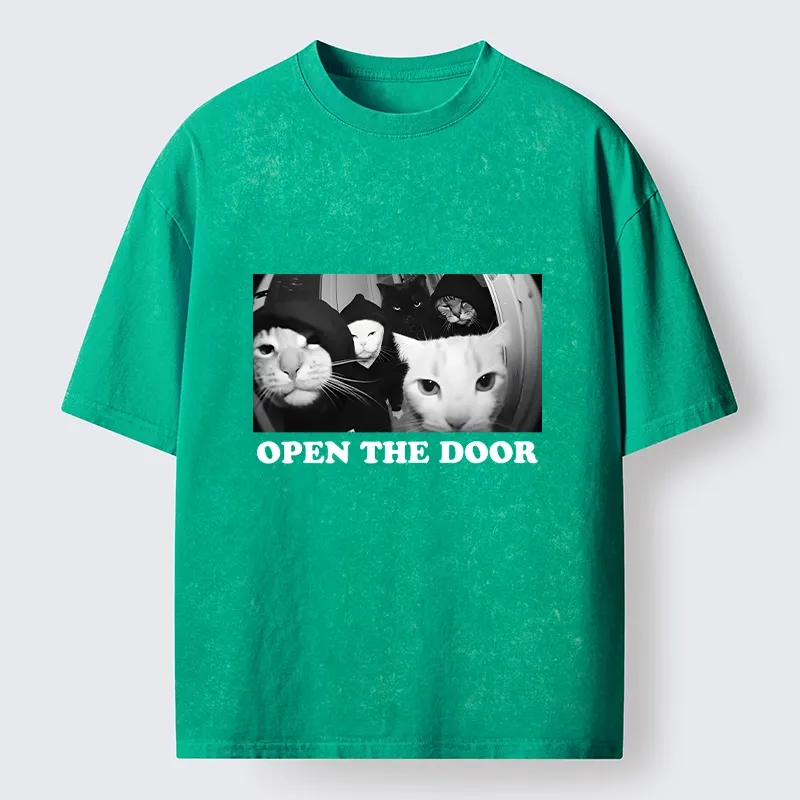 Tokyo-Lion Funny Cat Gang Meme Washed T-Shirt-Tokyo-Lion