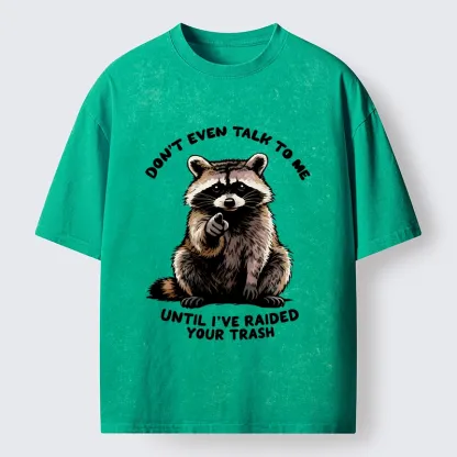 Tokyo-Lion Don't Talk To Me Raccoon Vibe Washed T-Shirt