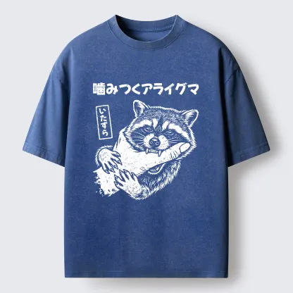 Tokyo-Lion Mischief Raccoon Washed T-Shirt