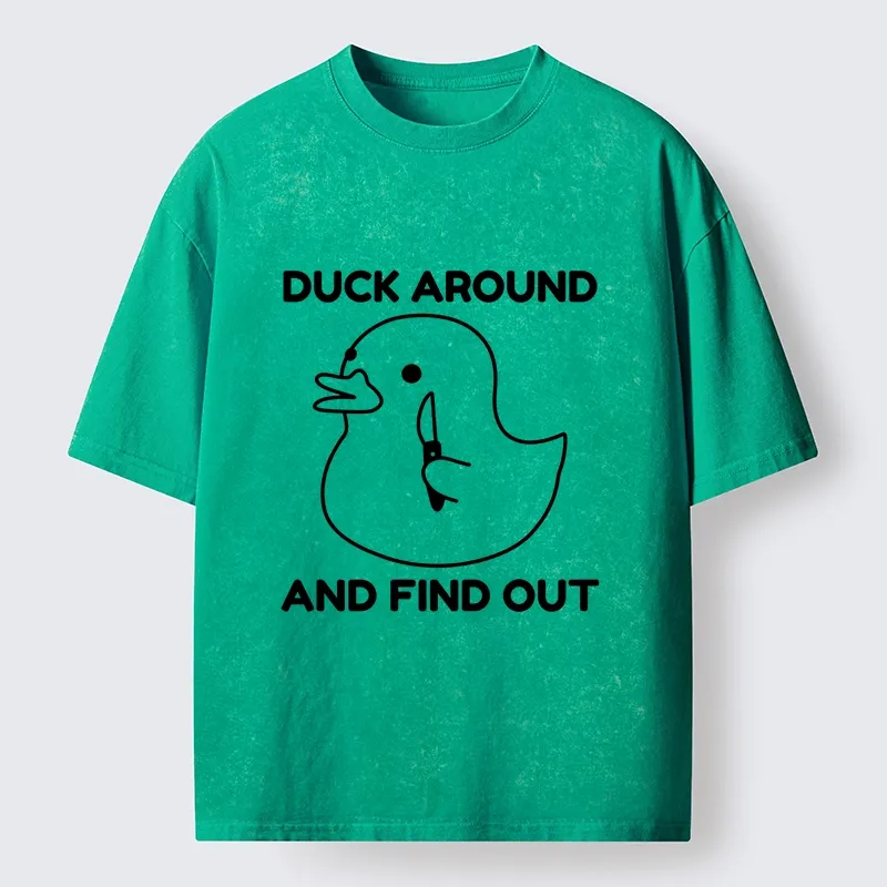 Tokyo-Lion Duck Around And Find Out Funny Washed T-Shirt