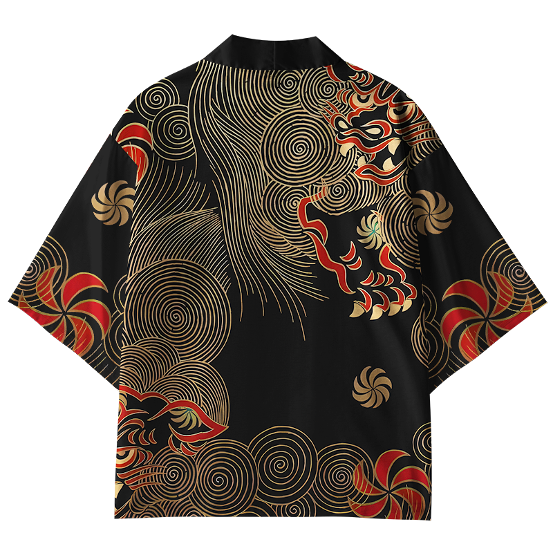 Tokyo-Lion Japanese Circle Pattern Kimono Cardigan