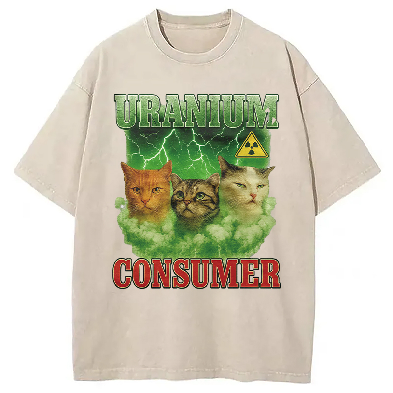 Tokyolion Uranium Consumer Cat Washed T-Shirt
