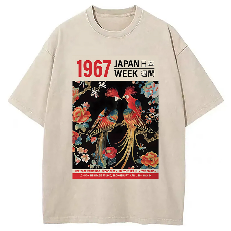 Tokyolion Love Birds Washed T-Shirt