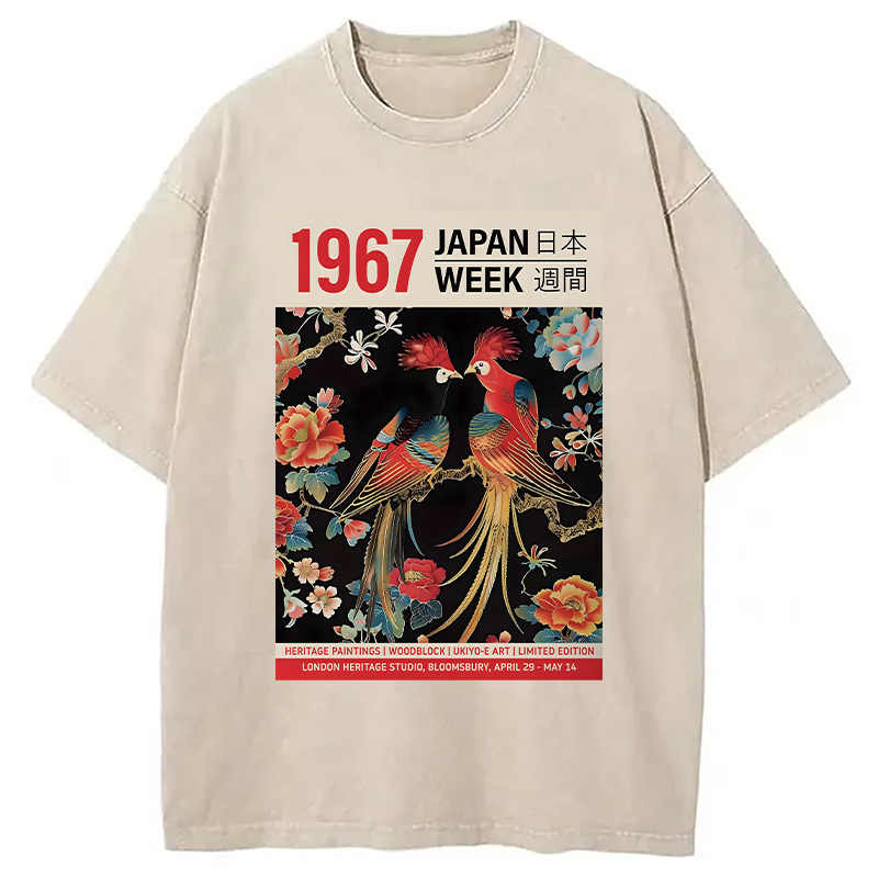 Tokyolion Love Birds Washed T-Shirt