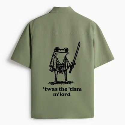 Tokyo-Lion Focused Samurai Frog Work Shirt-Tokyo-Lion