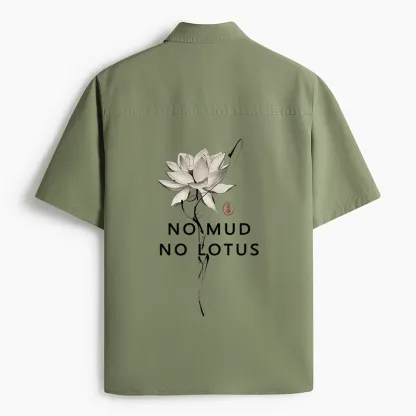 Tokyo-Lion  Japanese Zen Lotus Work Shirt