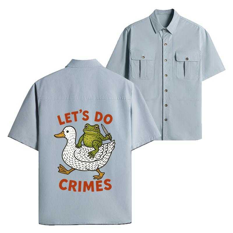 Tokyo-Lion Frog Ready To Commit Crime Work Shirt-Tokyo-Lion