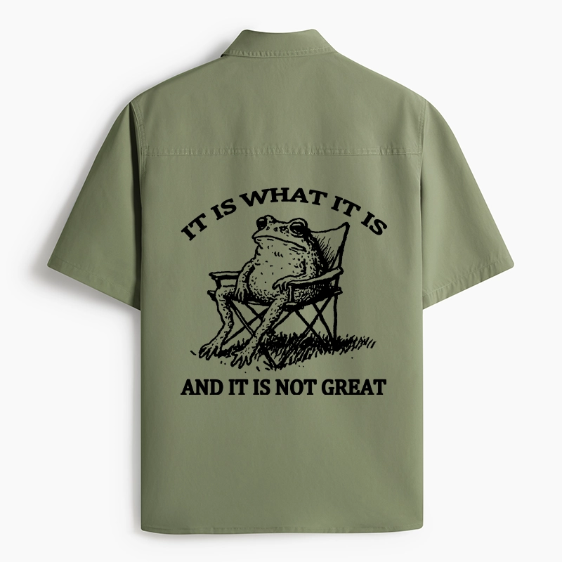 Tokyo-Lion Resting Frog Funny Work Shirt-Tokyo-Lion