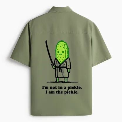 Tokyo-Lion Funny Cucumber Samurai Work Shirt-Tokyo-Lion