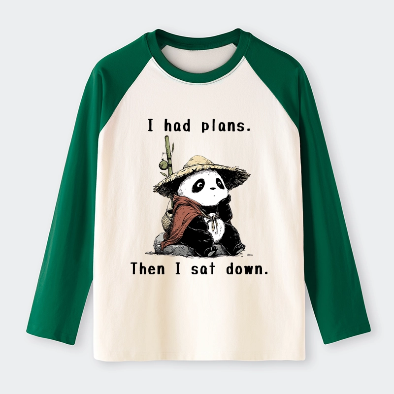 Tokyo-Lion The Maybe Later Panda Raglan Long Sleeve T-shirt