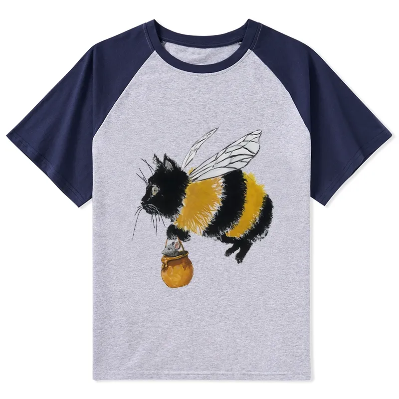 Tokyo-Lion Catbee Funny Raglan T-shirt